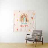 Boho Three derde verjaardag regenboog Wandkleed (In situ)