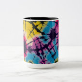 Boho tie dye coffee mok, hippie, tie dye vibes tweekleurige koffiemok (Center)