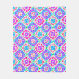 Boho Tie Dye Pattern Cheerful Fleece Blanket