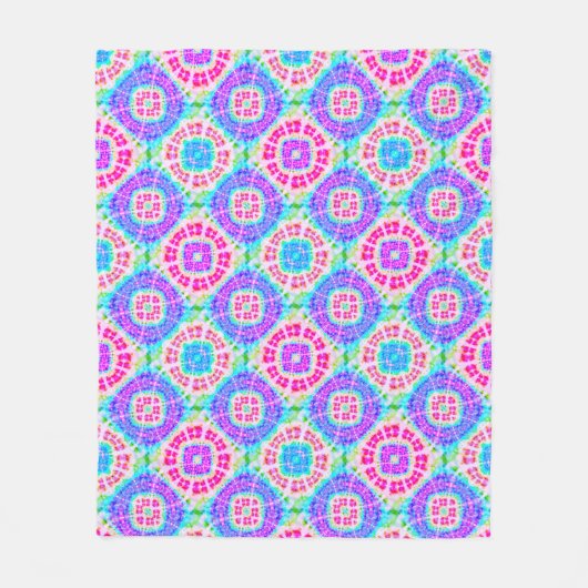 Boho Tie Dye Pattern Cheerful Fleece Blanket (Voorkant)