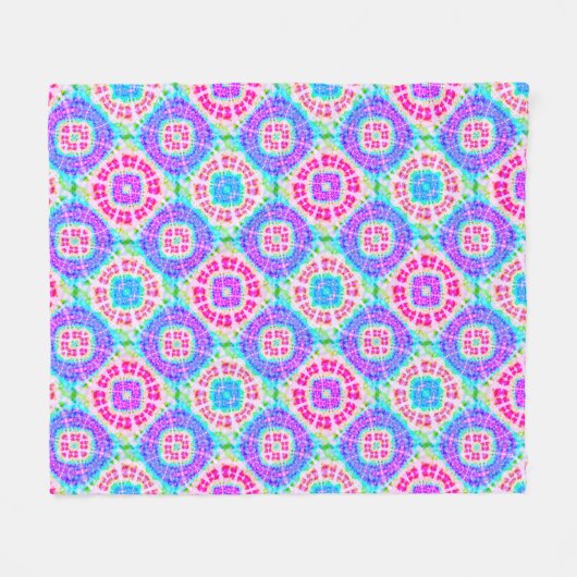 Boho Tie Dye Pattern Cheerful Fleece Blanket (Voorkant (Horizontaal))