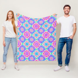 Boho Tie Dye Pattern Cheerful Fleece Blanket Deken