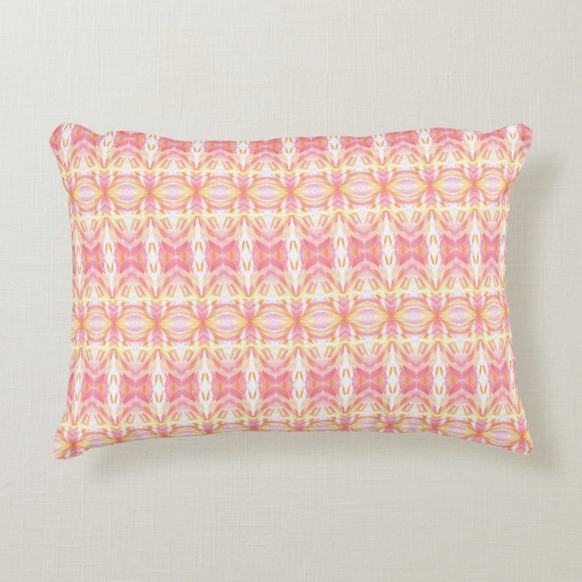 Boho Tie Dye Pattern Pink & Yellow - Accent Pillow Accent Kussen (Voorkant)
