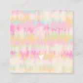 Boho tie dye waterverf roze orde bedankt vierkante visitekaartje (Achterkant)