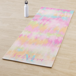 Boho tie kleurstof regenboog waterverf girly monog yogamat
