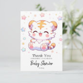 Boho Tiger-Baby shower Bedankkaart (Staand voorkant)