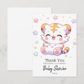 Boho Tiger-Baby shower Bedankkaart (Voorkant / Achterkant)