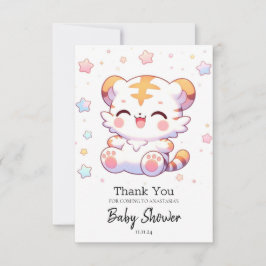 Boho Tiger-Baby shower Bedankkaart
