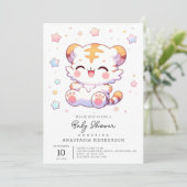 Boho Tiger-Baby shower Kaart (Staand voorkant)