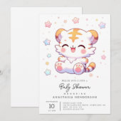Boho Tiger-Baby shower Kaart (Voorkant / Achterkant)