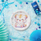 Boho Tiger-Baby shower Papieren Bordje (Feest)