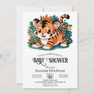  Boho Tiger Digitaal Baby shower Kaart