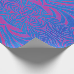 Boho Tiger Stripe roze en blauw Cadeaupapier