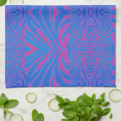 Boho Tiger Stripe roze en blauw Theedoek (Gevouwen)