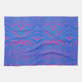 Boho Tiger Stripe roze en blauw Theedoek (Horizontaal)