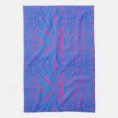 Boho Tiger Stripe roze en blauw Theedoek (Verticaal)