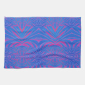 Boho Tiger Stripe roze en blauw Theedoek (Horizontaal)