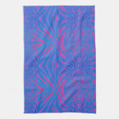 Boho Tiger Stripe roze en blauw Theedoek (Verticaal)
