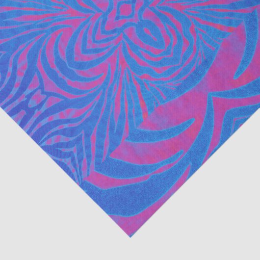 Boho Tiger Stripe roze en blauw Tissuepapier (Detail)