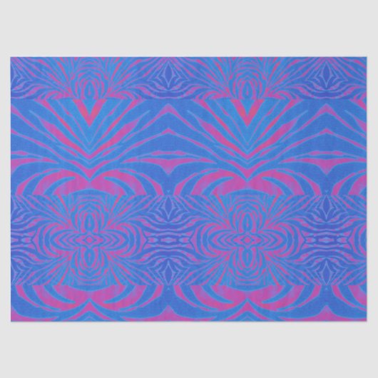 Boho Tiger Stripe roze en blauw Tissuepapier (Voorkant)