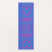 Boho Tiger Stripe Roze en Blauwe Yoga Mat (Voorkant)