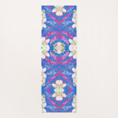 Boho Tiger Stripe Roze en Blauwe Yoga Mat (Achterkant)