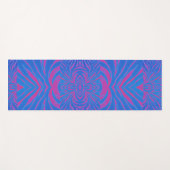 Boho Tiger Stripe Roze en Blauwe Yoga Mat (Voorkant (horizontaal))