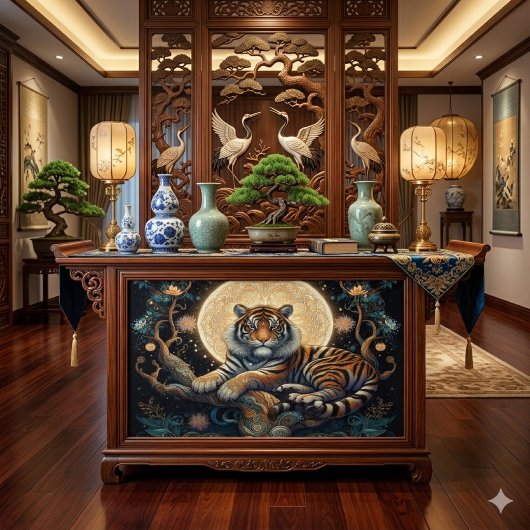 Boho Tijger in Boom met Maan  Tissuepapier