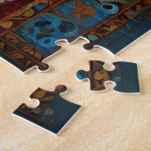 Boho Tijger Puzzel – Levendig Oerwoud Wildlife Art (Zijkant)