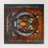 Boho Tijger Puzzel – Levendig Oerwoud Wildlife Art (Horizontaal)