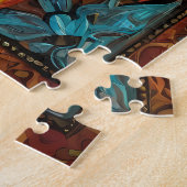 Boho Tijger Puzzel – Levendig Oerwoud Wildlife Art (Zijkant)