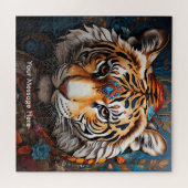 Boho Tijger Puzzel – Levendig Oerwoud Wildlife Art (Horizontaal)