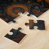 Boho Tijger Puzzel – Levendig Oerwoud Wildlife Art (Zijkant)