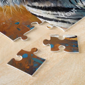 Boho Tijger Puzzel – Levendig Oerwoud Wildlife Art (Zijkant)