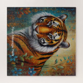 Boho Tijger Puzzel – Levendig Oerwoud Wildlife Art (Horizontaal)