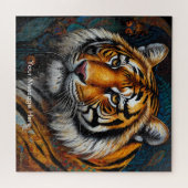 Boho Tijger Puzzel – Levendig Oerwoud Wildlife Art Legpuzzel (Horizontaal)
