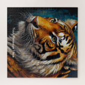 Boho Tijger Puzzel – Levendig Oerwoud Wildlife Art Legpuzzel (Horizontaal)