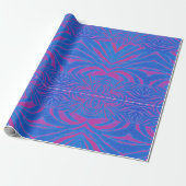 Boho Tijgerstreep Roze en Blauw Cadeaupapier (Uitgerold)