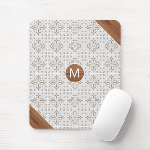 Boho Tile Bamboo Monogram Muismat
