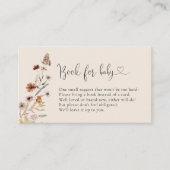 Boho Tiny Wildflower Baby shower Boeken voor Baby Informatiekaartje (Voorkant)