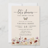 Boho Tiny Wildflower Bruidsuitnodiging Kaart (Voorkant)