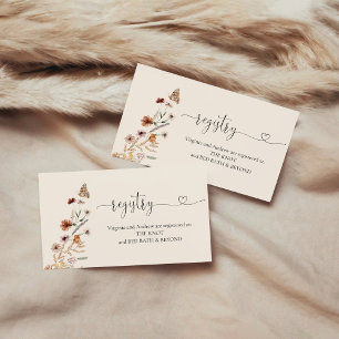 Boho Tiny Wildflower Bruidsuitnodiging Registry Informatiekaartje