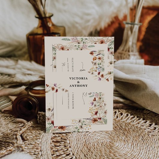 Boho Tiny Wildflower Bruiloft Belly Band Uitnodigingen Wikkel