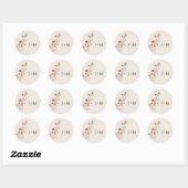 Boho Tiny Wildflower Bruiloft Classic Ronde Sticke Ronde Sticker (Vel)