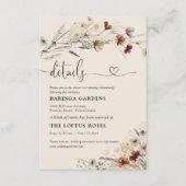 Boho Tiny Wildflower bruiloft details Informatiekaartje (Voorkant)