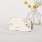 Boho Tiny Wildflower Bruiloft Gevouwen Plaats Kaar Plaatskaartje (Voorkant)