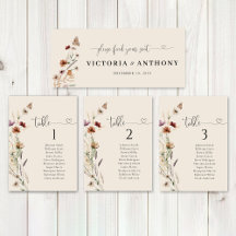 Boho Tiny Wildflower Bruiloft Hoofd Tafel Teken