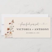 Boho Tiny Wildflower Bruiloft Hoofd Tafel Teken (Voorkant)