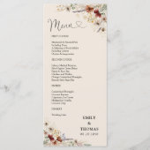 Boho Tiny Wildflower Bruiloft Menu (Voorkant)