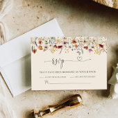 Boho Tiny Wildflower Bruiloft RSVP Kaart